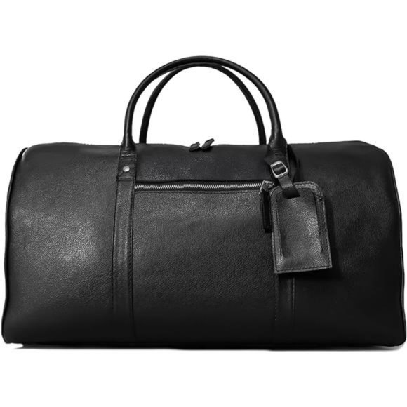 Handmade Full Grain Leather Weekender Bag Unisex TSA Airplane